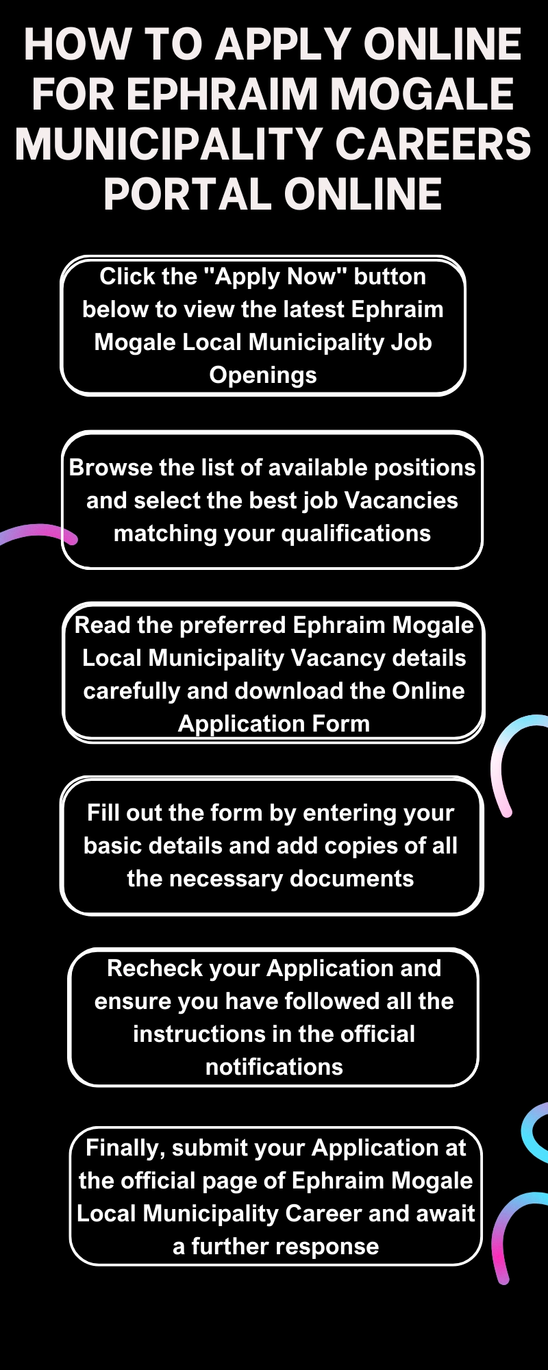 How to Apply online for Ephraim Mogale Municipality Careers Portal Online