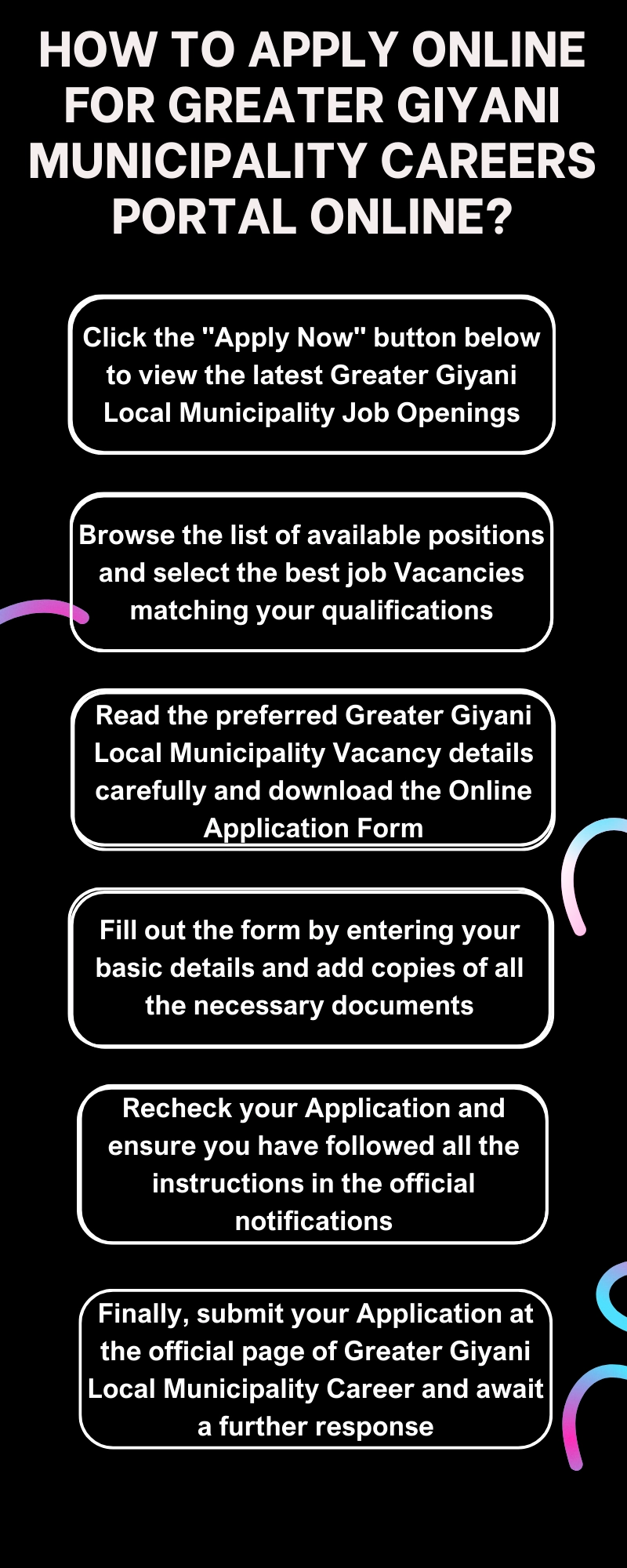 How to Apply online for Greater Giyani Municipality Careers Portal Online_
