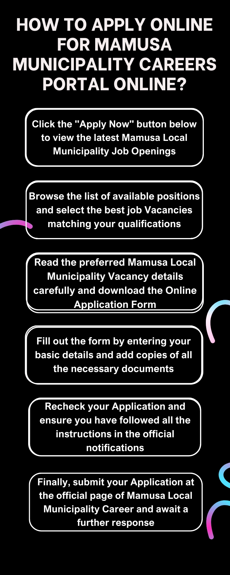 How to Apply online for Mamusa Municipality Careers Portal Online?