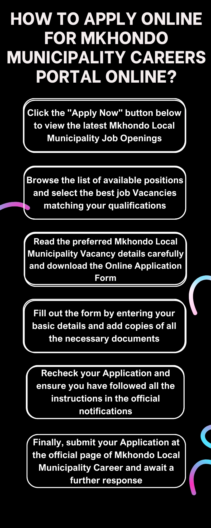 How to Apply online for Mkhondo Municipality Careers Portal Online? 
