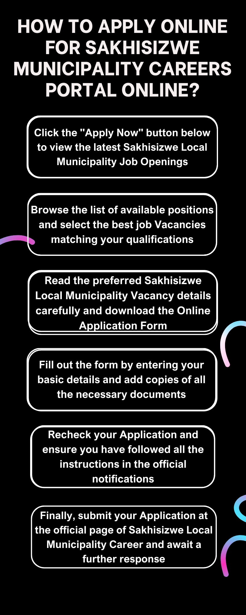 How to Apply online for Sakhisizwe Municipality Careers Portal Online?