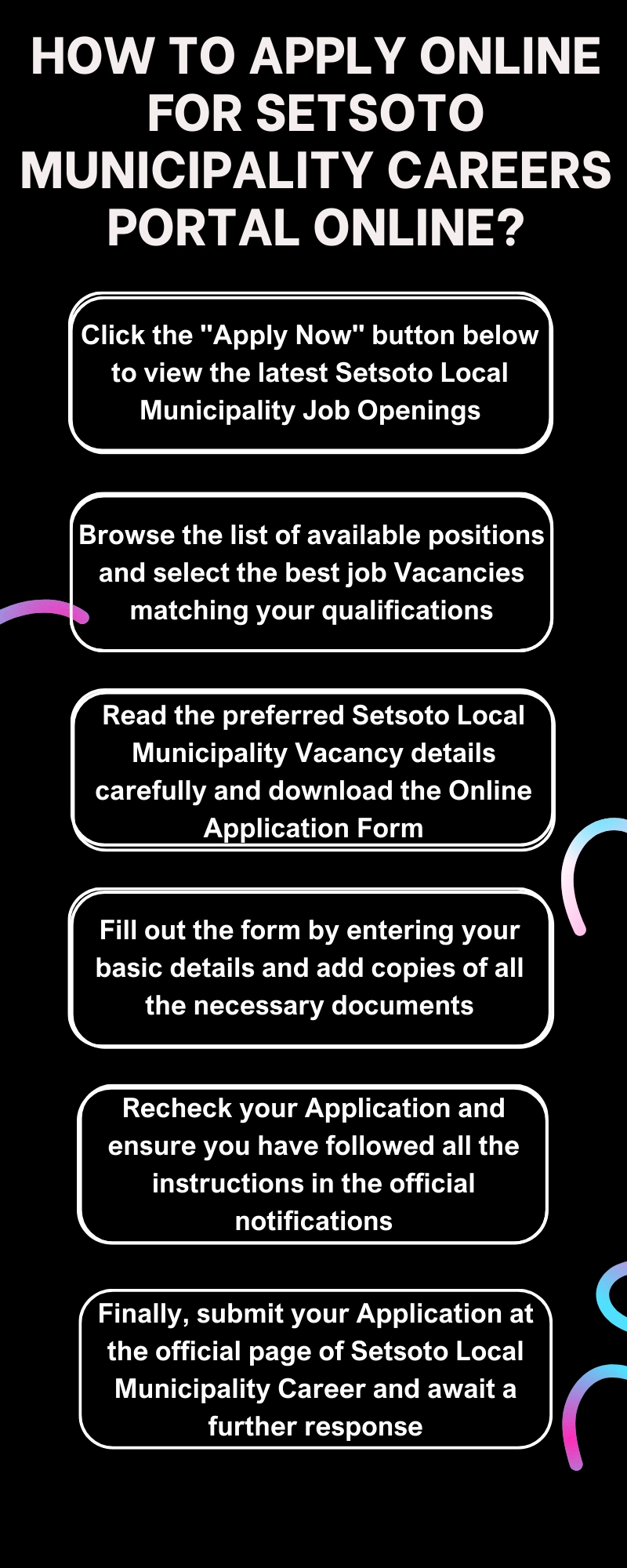 How to Apply online for Setsoto Municipality Careers Portal Online? 